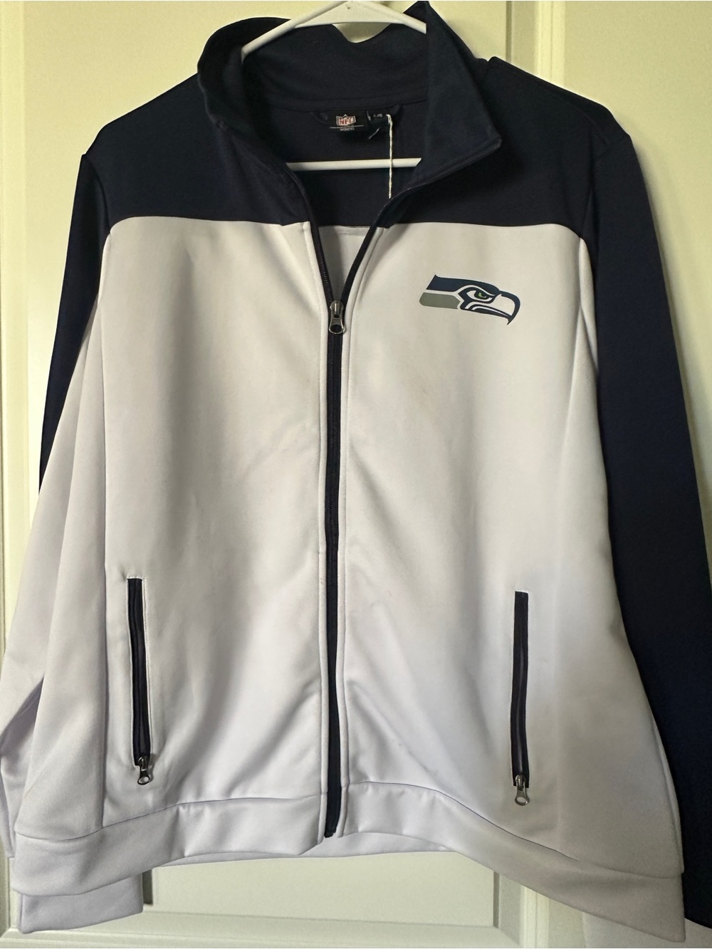 Women’s Navy and Gray Lightweight Full-Zip Jacket - NFL Seahawks Logo